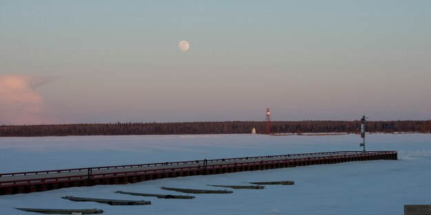 Pier On A Frozen Lake Lake Winnipeg Riverton Hecla Grindstone