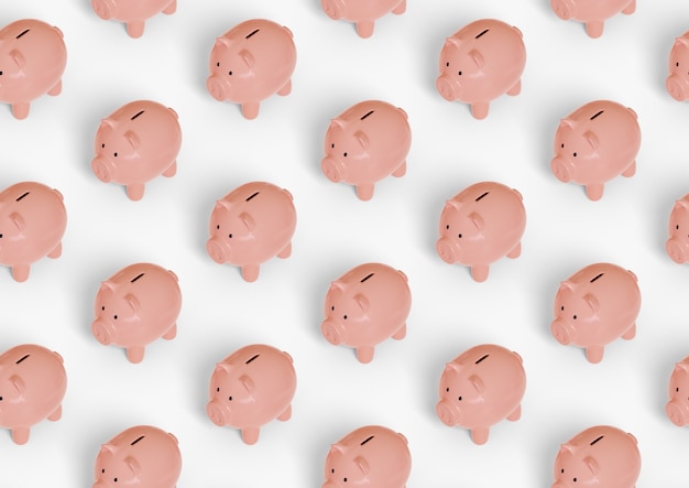 Download Premium Photo Piggy Bank Isometric Seamless Pattern