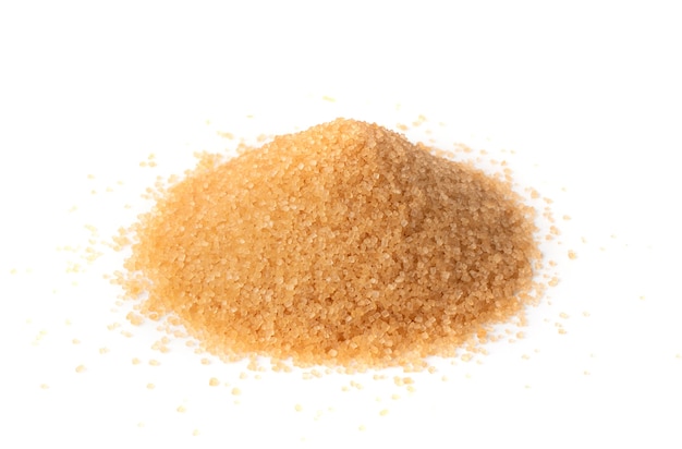 Premium Photo | Pile of brown sugar isolated. raw unrefined cane sugar ...