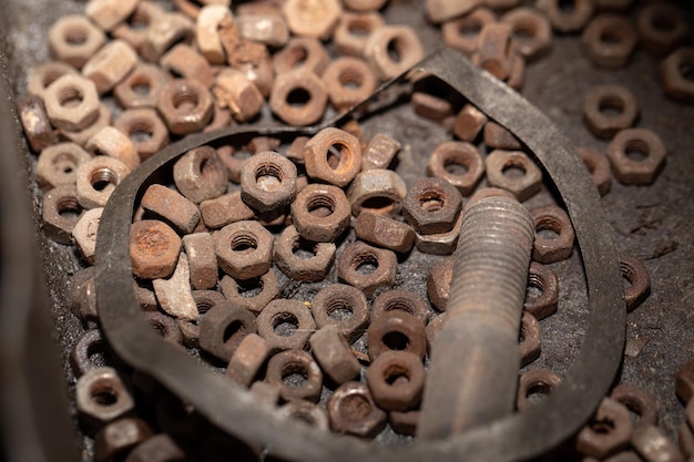 Premium Photo Pile Of Old Rusty Bolts And Nuts