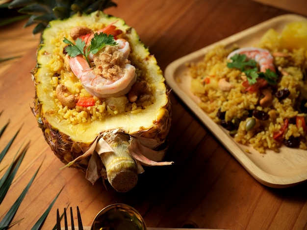 Premium Photo Pineapple Fried Rice Kao Pad Sapparod In Plate And