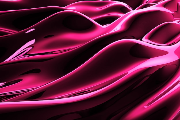 Premium Photo | Pink abstract liquid reflective wave surface. waves and ...