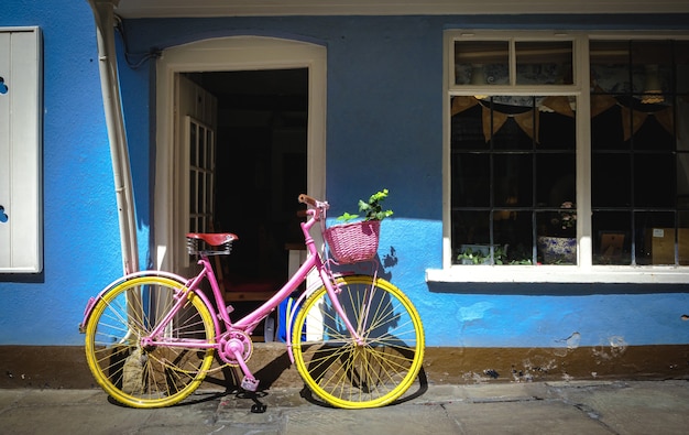 yellow and pink bike