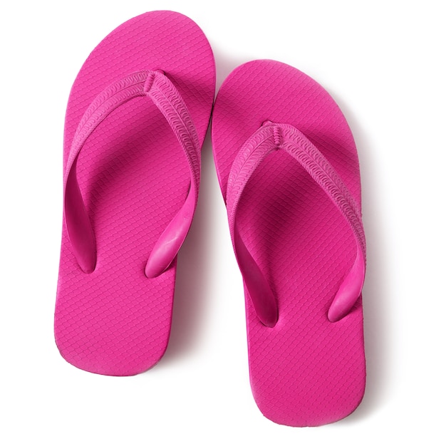 Free Photo | Pink flip flop sandals isolated on white background