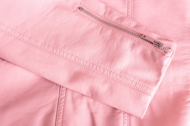 Premium Photo | Pink leather fabric, detail of women's jacket