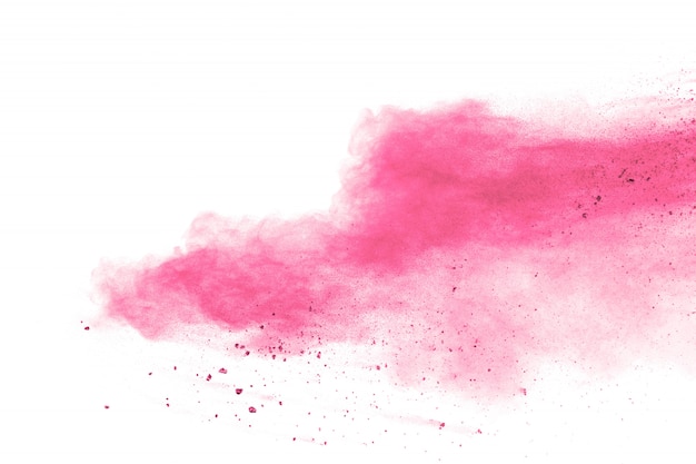 Premium Photo Pink Powder Explosion On White Background Pink Dust