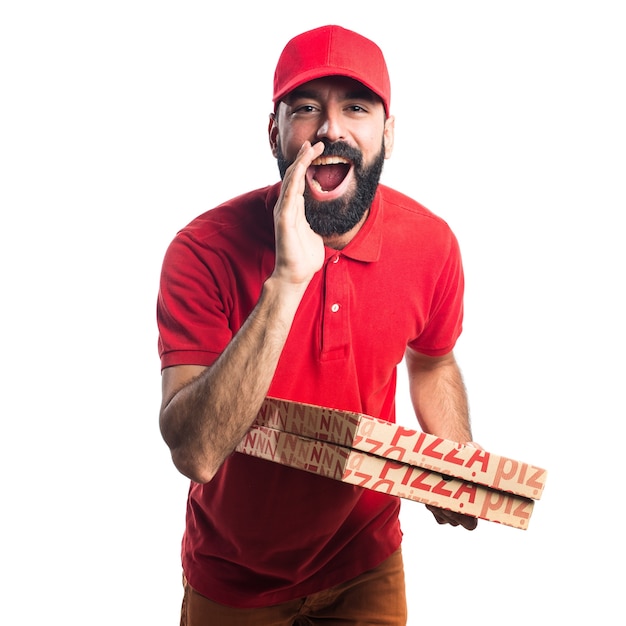 Free Photo Pizza Delivery Man Shouting