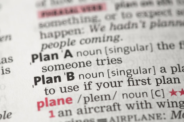 Premium Photo | Plan B Definition