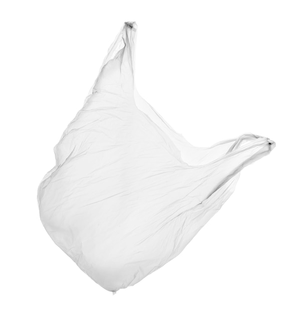 Пластиковый пакет, изолированные на белом. | Премиум Фото