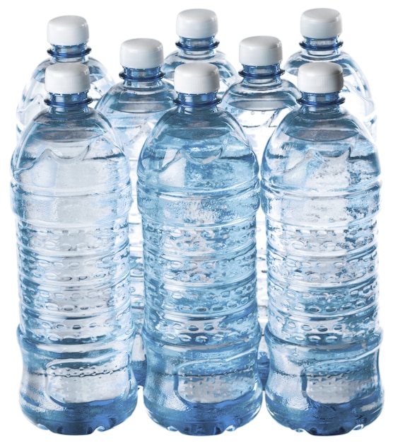 Premium Photo | Plastic bottles of water isolated on white