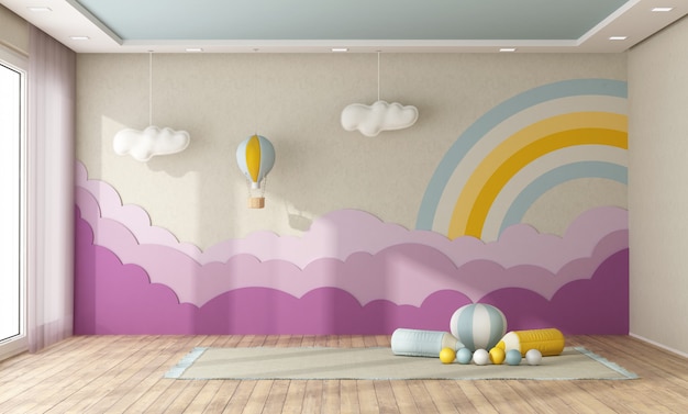 Premium Photo Playroom With Decoration On Background Wall