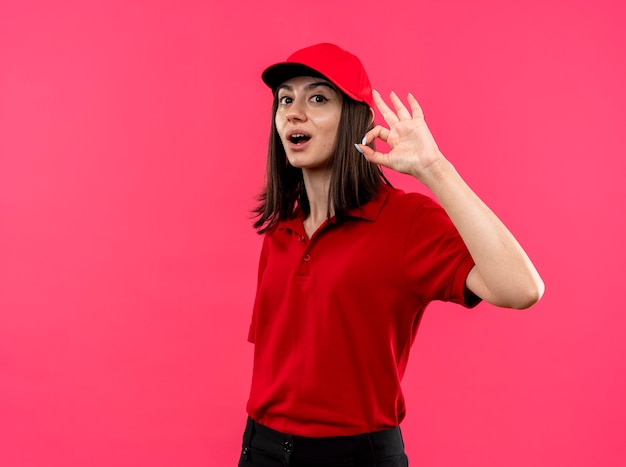 girls red polo shirt