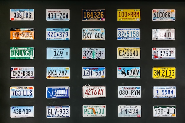 Plenty of car license plate around the world | Premium Photo