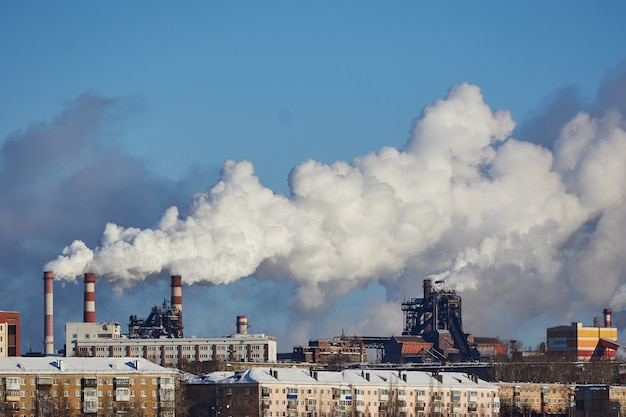 Premium Photo | Pollution of atmosphere by factory