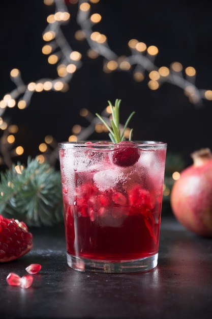Premium Photo | Pomegranate christmas cocktail with sparkling wine ...