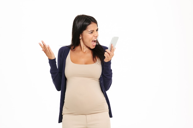 Free Photo Portrait Of An Angry Irritated Pregnant Woman Yelling