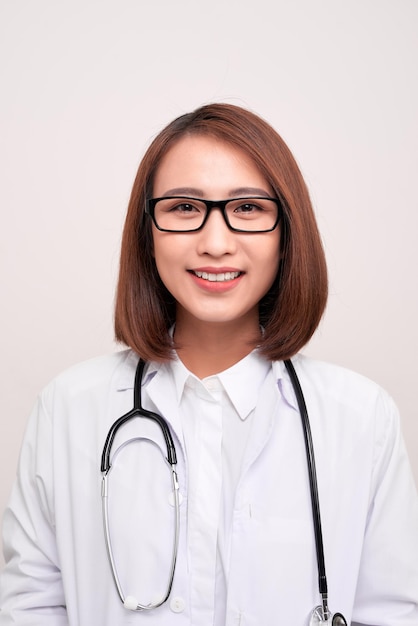 Premium Photo | Portrait of an attractive young female asian doctor in ...