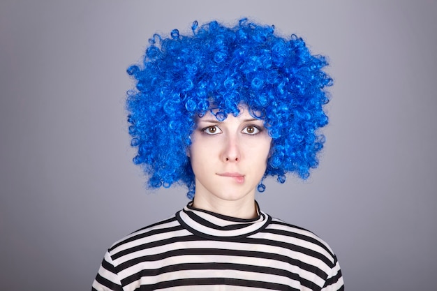 Selfie of a girl with bright blue hair - wide 7