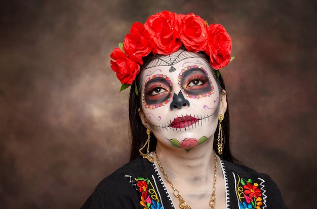 Premium Photo | Portrait of catrina typical mexican character ...