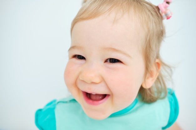 Premium Photo | Portrait of a caucasian toddler with a smile