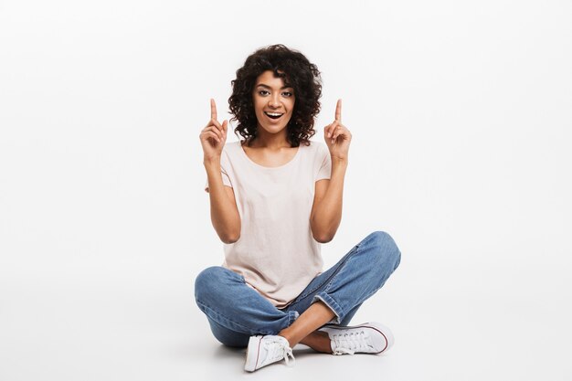 Premium Photo Portrait Of Cheerful Young Afro American Woman