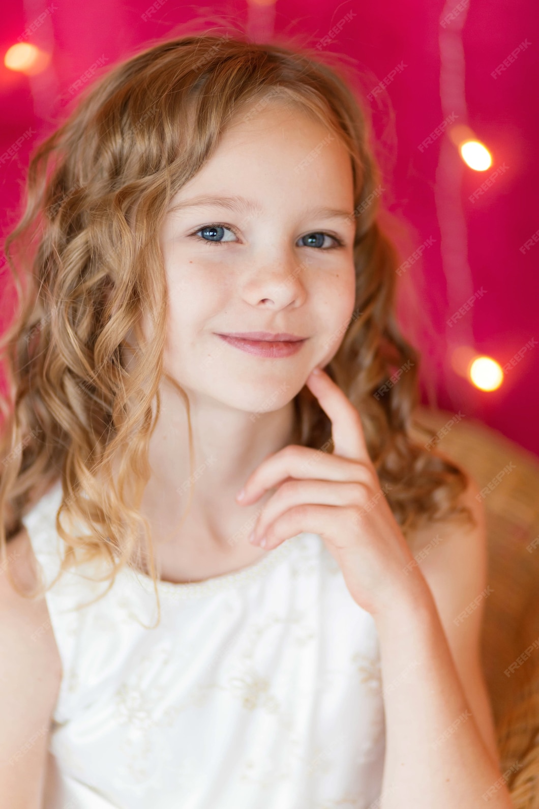 Premium Photo | Portrait of a cute 10 year old girl on the of christmas ...