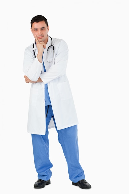 Premium Photo | Portrait of a doubtful doctor