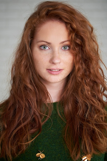 Premium Photo Portrait Of Ginger Haired Girl