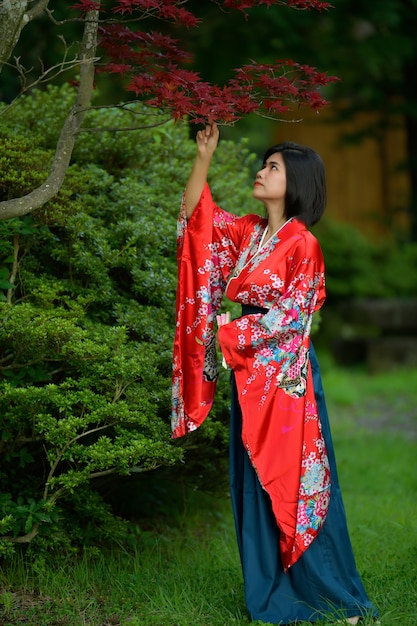 Premium Photo | Portrait of girl in japanese style costume