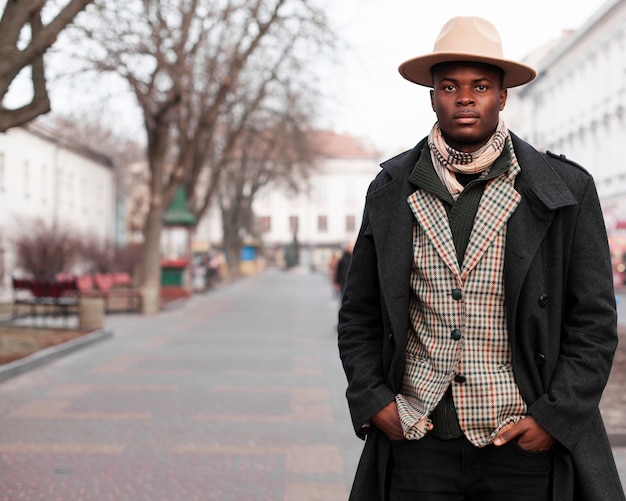 Free Photo | Portrait of handsome male posing outdoors