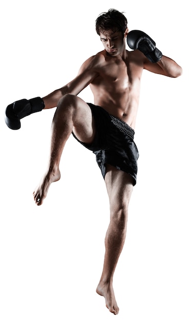 Premium Photo | Portrait of a handsome man boxing isolated on background