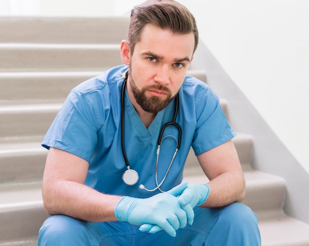 Free Photo | Portrait of handsome nurse posing