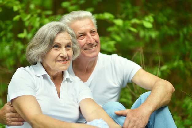 Premium Photo | Portrait of a happy elder couple in summer