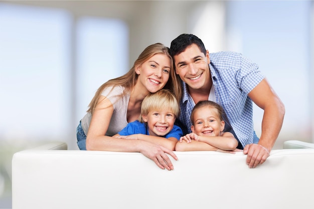 Premium Photo | Portrait of happy family on background