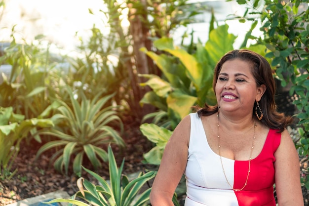 Premium Photo | Portrait of a hispanic woman of fifty years