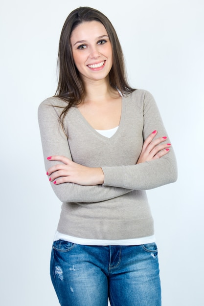 Free Photo  portrait  of a laughing  pretty young girl 