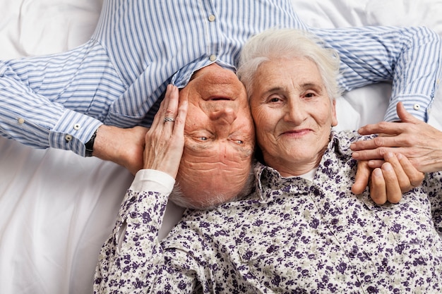 Portrait Of Lovely Senior Couple In Love Free Photo