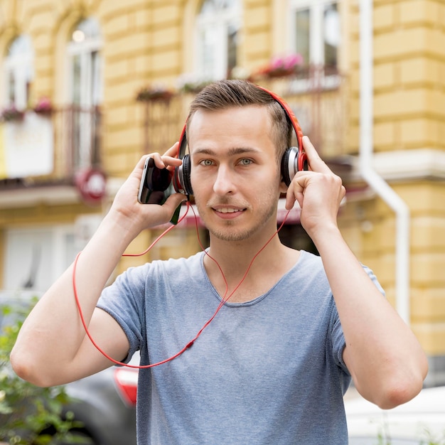 Free Photo | Portrait man with headphones