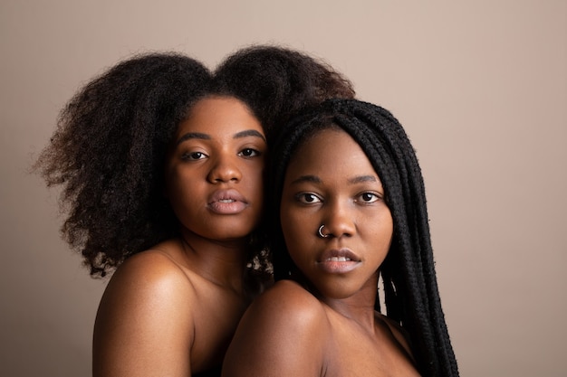 Premium Photo | Portrait of two beautiful young african women