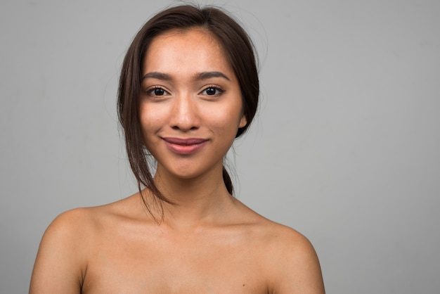 Premium Photo | Portrait of young beautiful asian woman shirtless