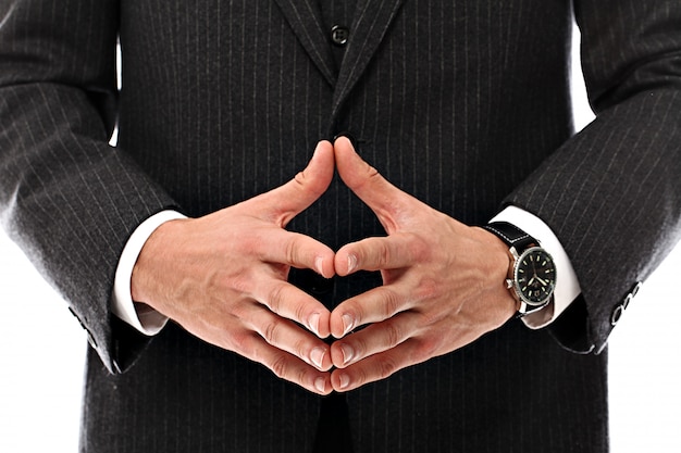 Close Up Portrait Of Businessman With Hand On Chin Stock Image   Image