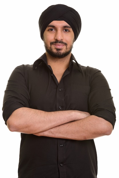 Premium Photo | Portrait of young handsome indian sikh man