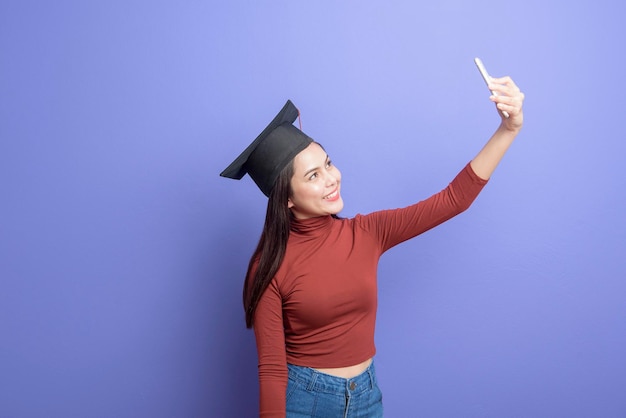 Premium Photo | Portrait of young university student woman with ...