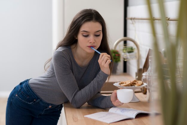 homework in a cafe