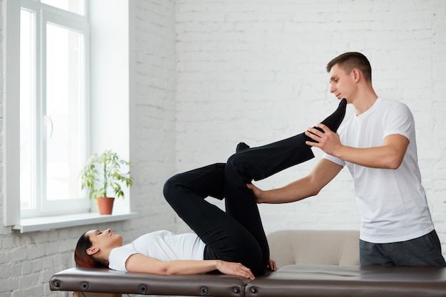 Premium Photo Post Traumatic Rehabilitation Sport Physical Therapy Recovery Concept