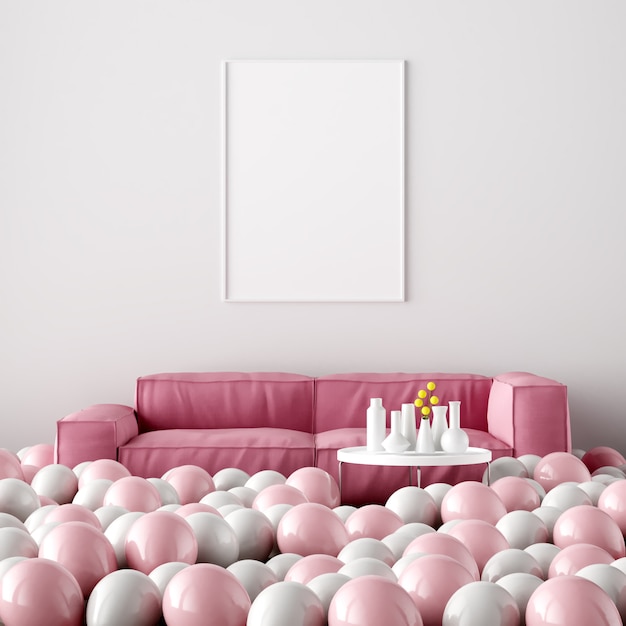Download Poster mockup interior living room valentine's day ...