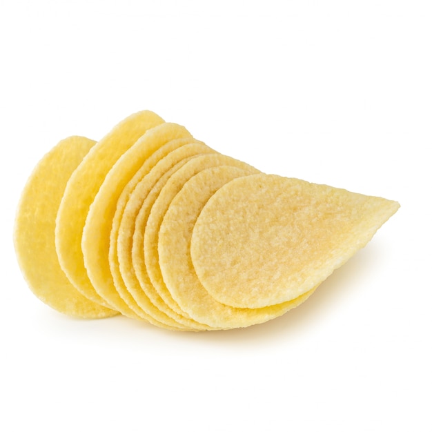 Premium Photo | Potato chips isolated on a white background