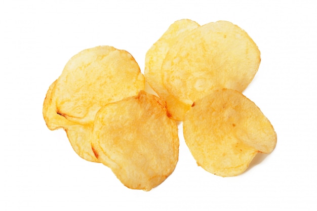 Premium Photo | Potato chips isolated on white