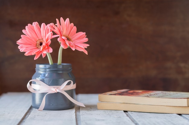 Pretty background with book and flowers Photo | Free Download