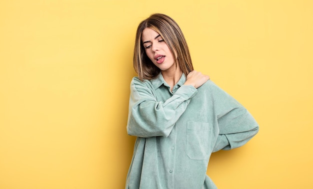 Premium Photo Pretty Caucasian Woman Feeling Tired Stressed Anxious